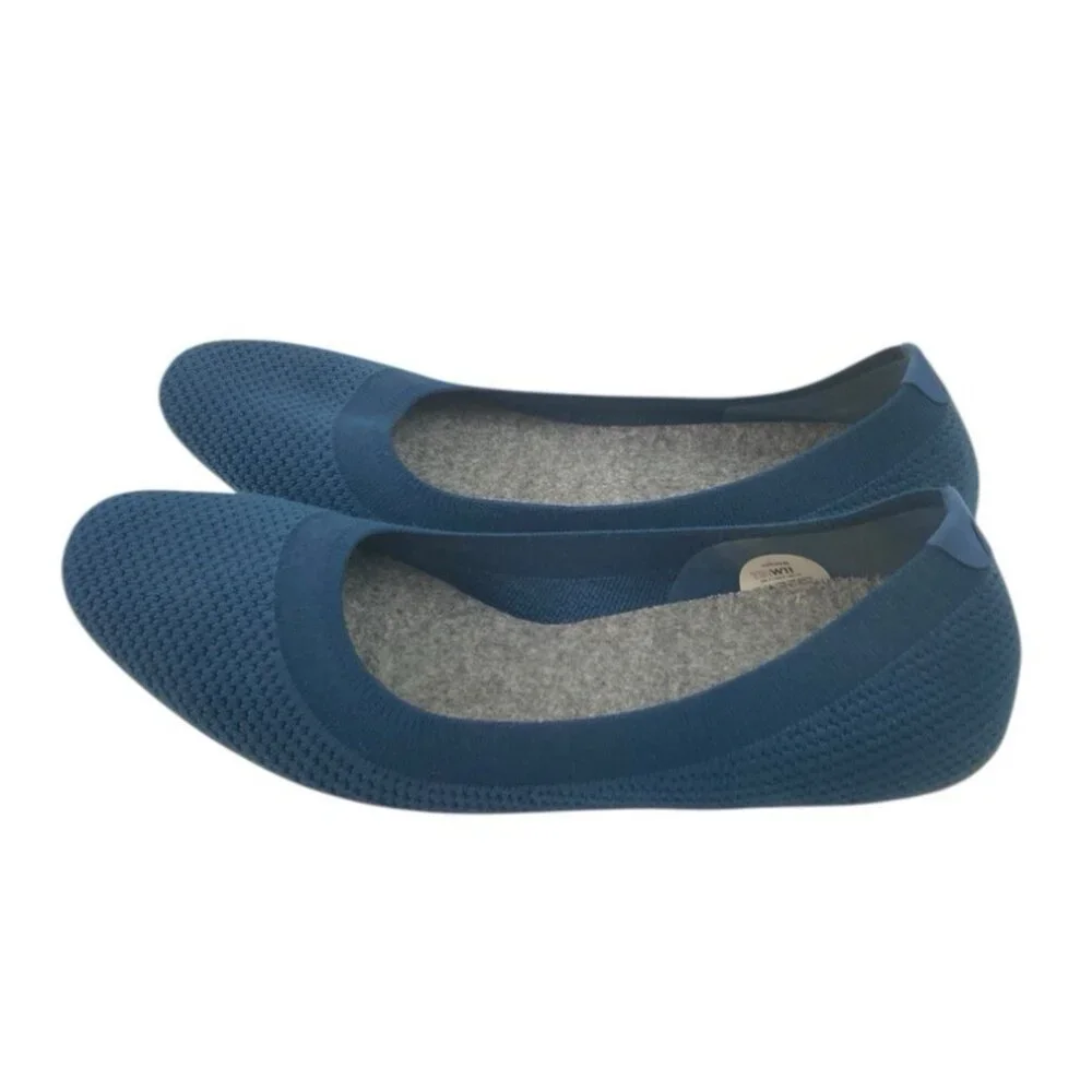 *Allbirds Tree Breezer Ballet Flat Womens Size 11 Blue Fabric Knit Slip On Shoe - Picture 7 of 10